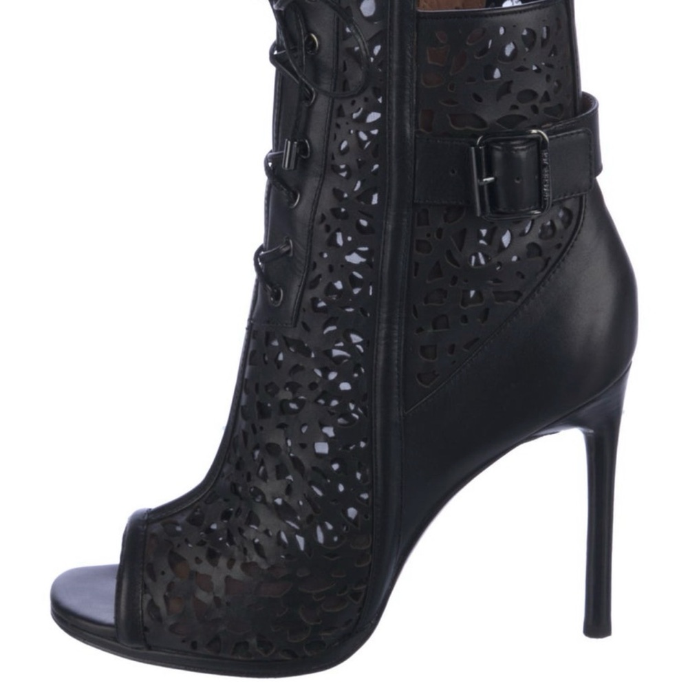 Rachel Zoe Black Lace-Up Stiletto Heels